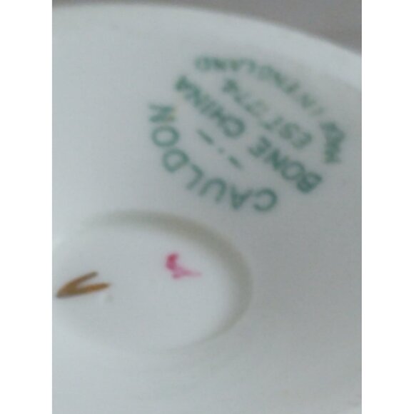 CAULDON tea cup and saucer floral painted rose chintz teacup England 1940s - Picture 10 of 14